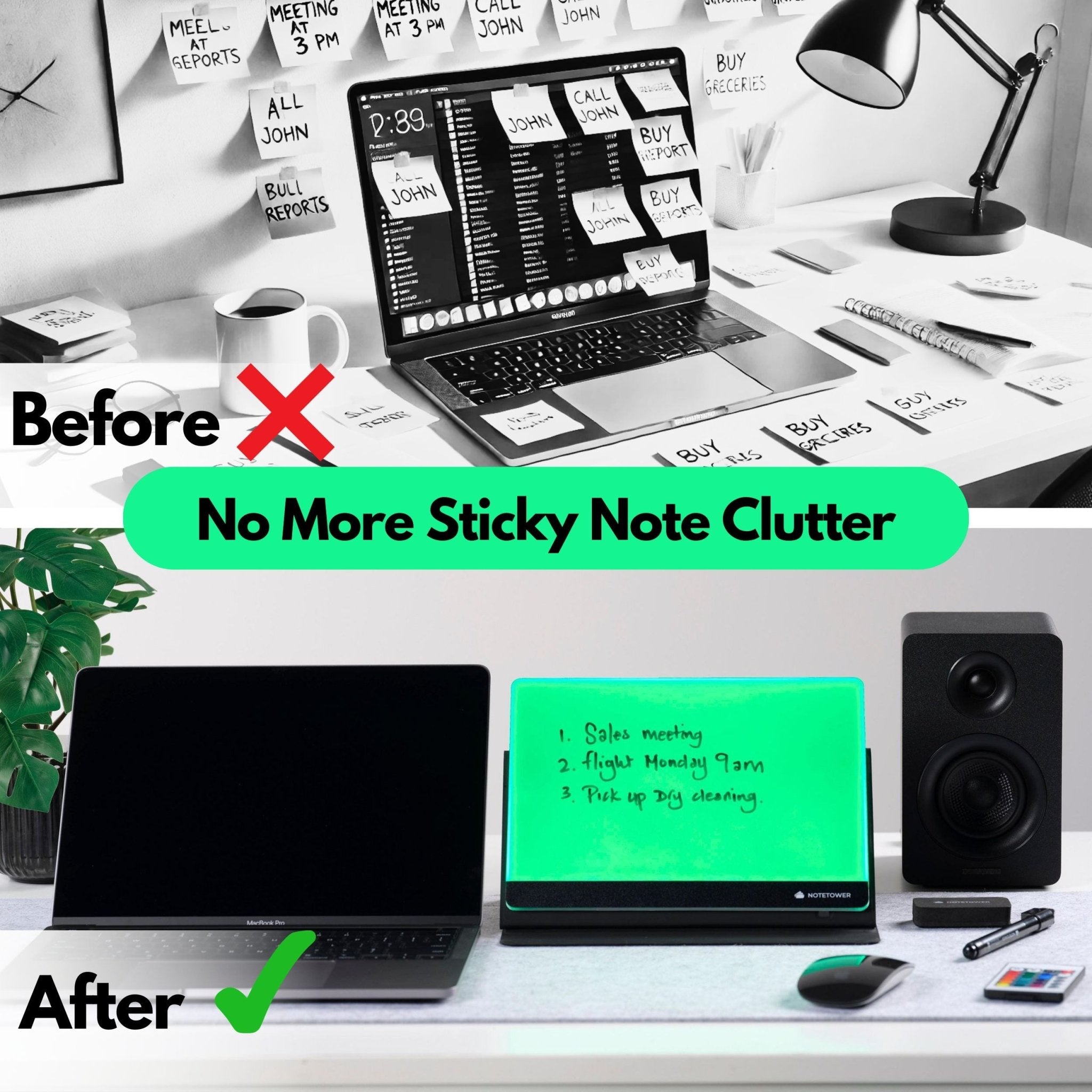 Note Tower Zumiglo Desktop Whiteboard - LED - NOTETOWER