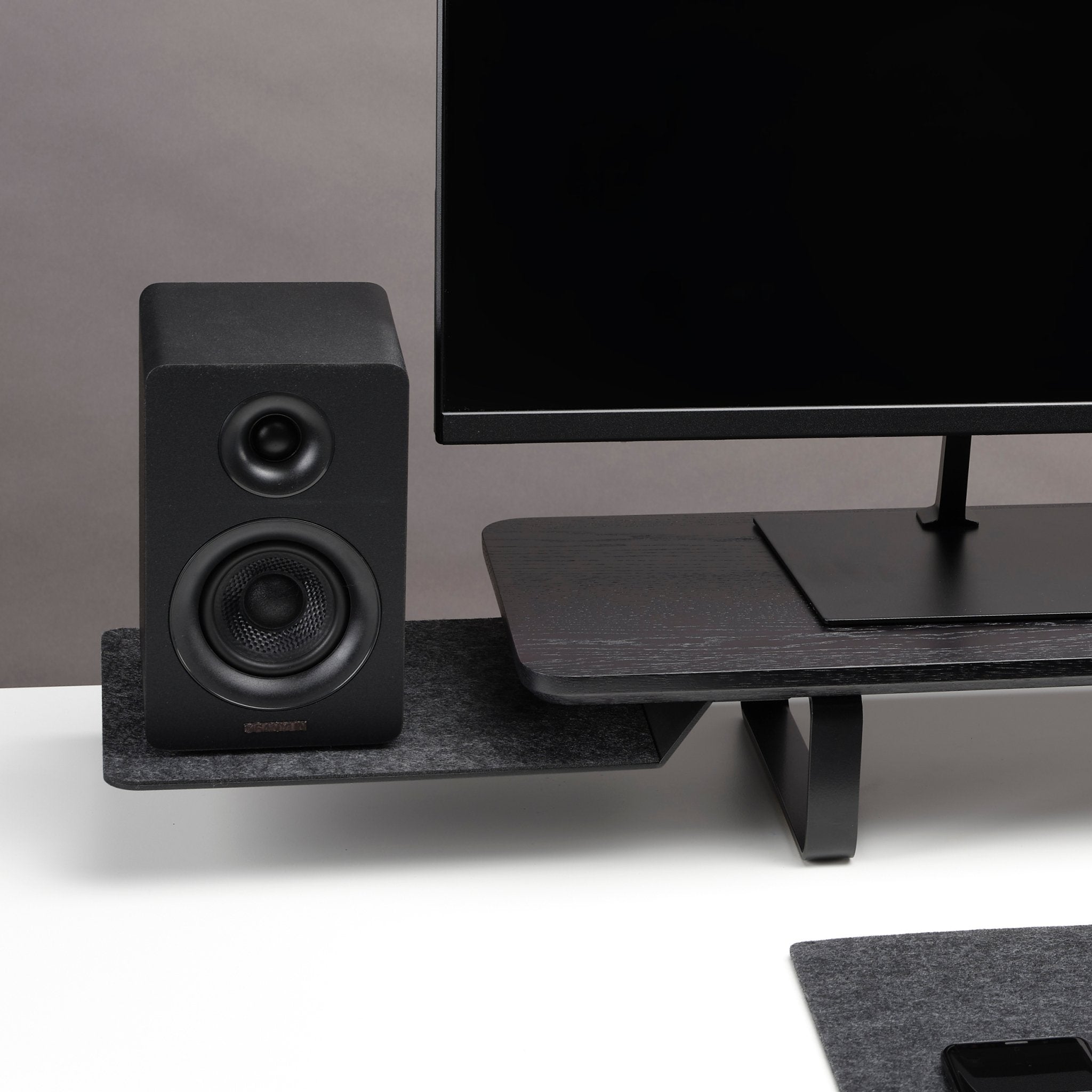 Note Tower Black Wood Desk Shelf - Large - NOTETOWER
