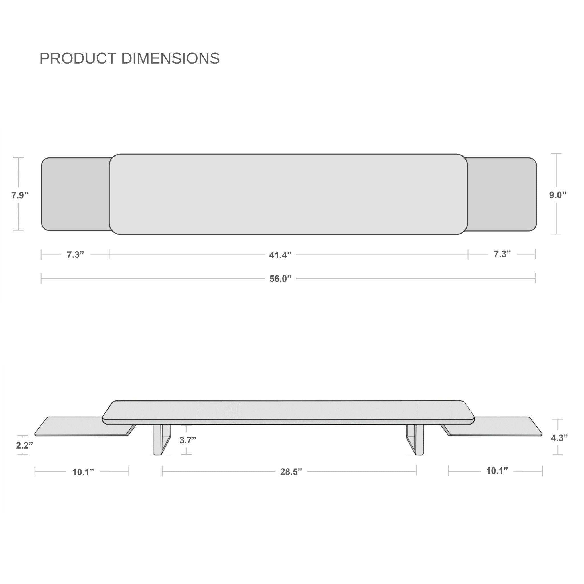 Note Tower Black Wood Desk Shelf - Large - NOTETOWER