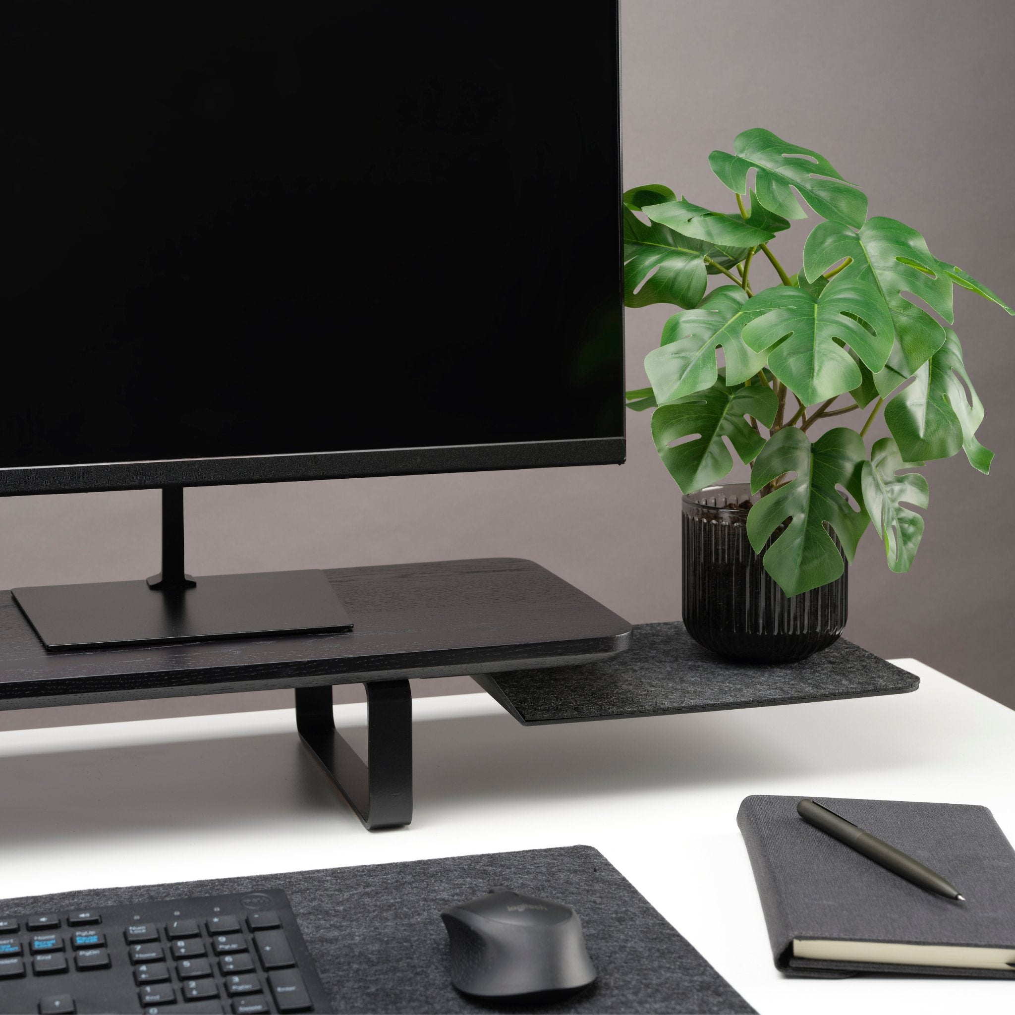 Note Tower Black Wood Desk Shelf - Large - NOTETOWER