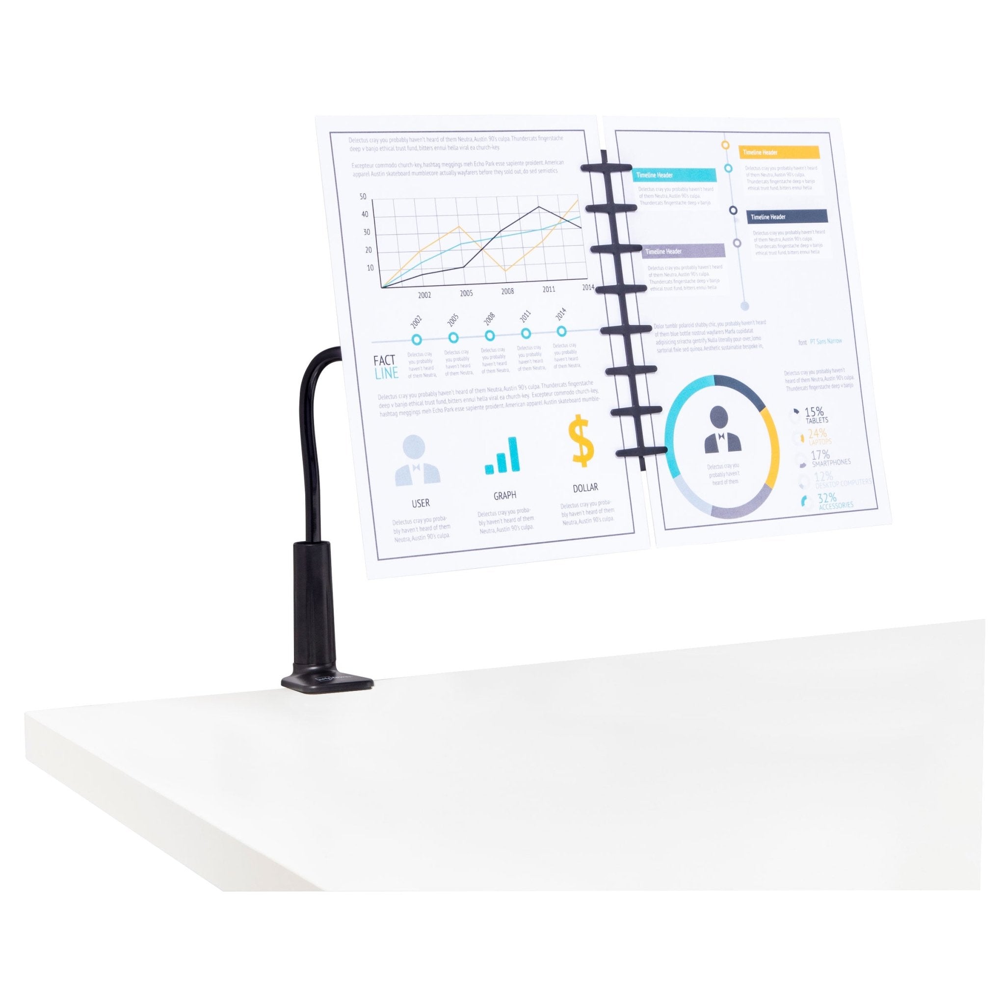 Note Tower Gooseneck Document Holder - NOTETOWER