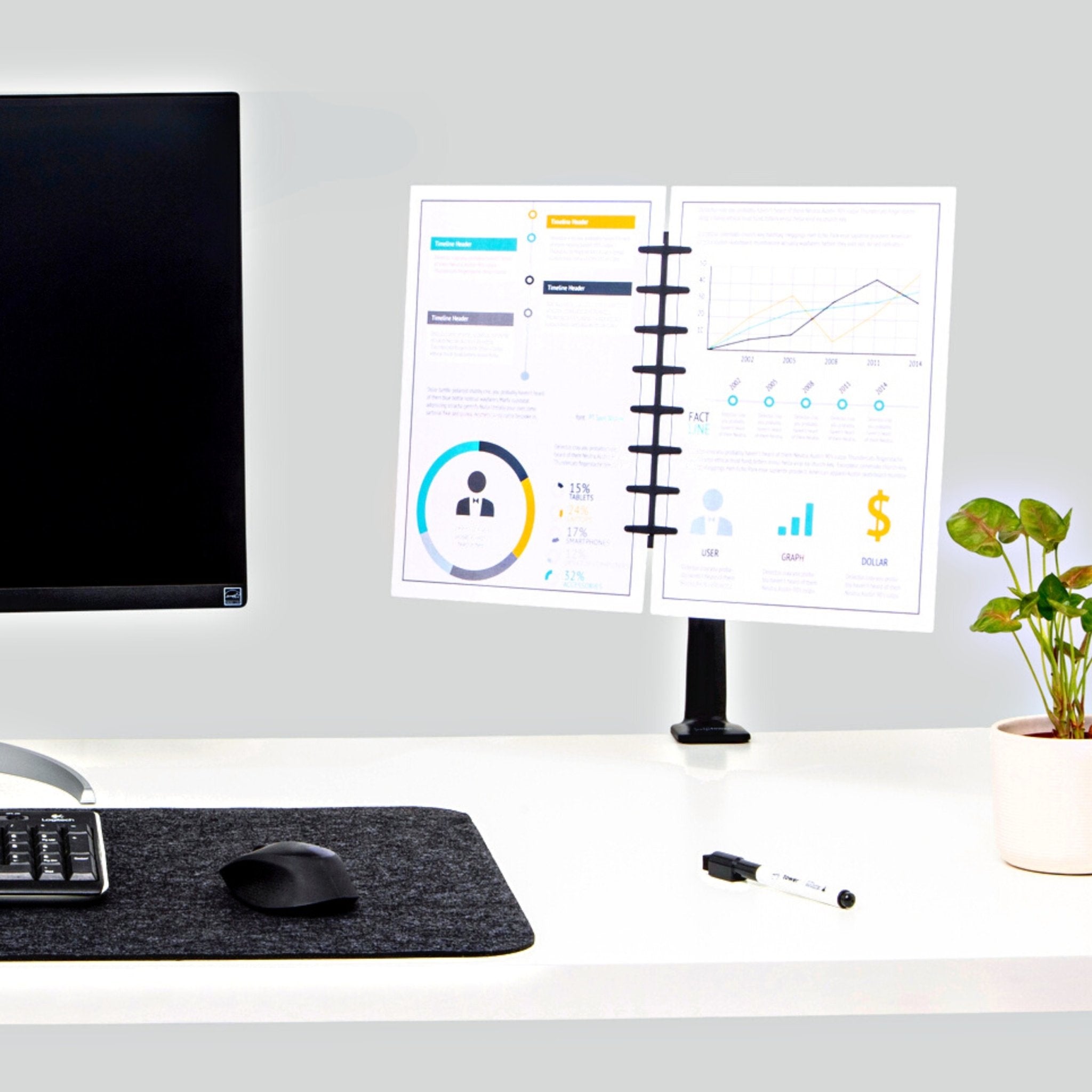 Note Tower Gooseneck Document Holder - NOTETOWER