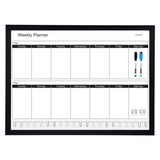 Note Tower 17" x 23" Black Wood Framed Weekly Planner Combo Board - NOTETOWER LLC.