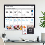 Note Tower 17" x 23" Black Wood Framed Weekly Planner Combo Board - NOTETOWER LLC.
