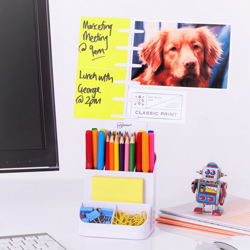 Note Tower Desktop Organizer - White - NOTETOWER LLC.