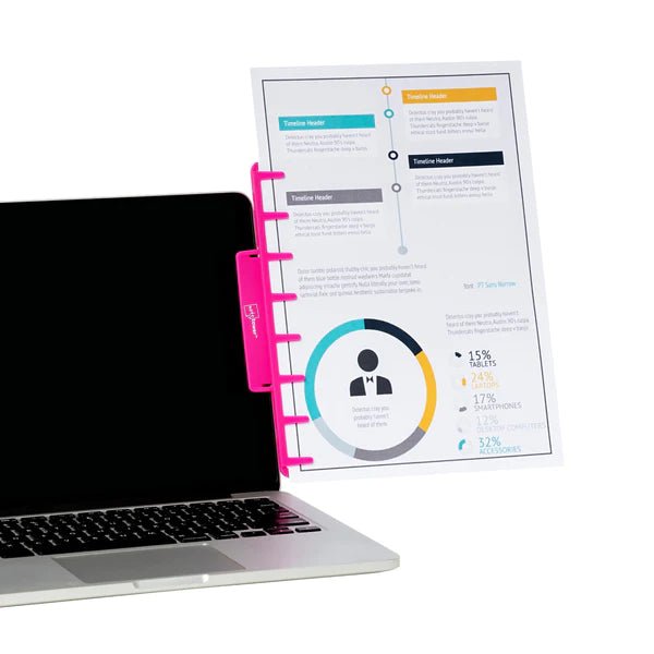 Support De Papier Pour écran – Porte-documents Avec Clips, Organiseur A4, Notes, Cartes Visite – Bureau, Télétravail