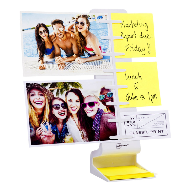 Note Tower Desktop Pro, Dual Page Document Holder & Note Organizer - White - NOTETOWER LLC.
