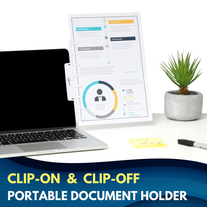 Note Tower Monitor Mount - Note & Copy Holder - White - NOTETOWER LLC.