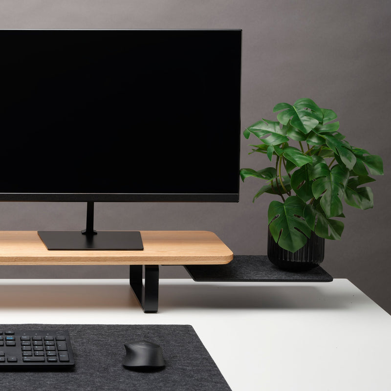 Note Tower Oak Wood Desk Shelf - Large - NOTETOWER